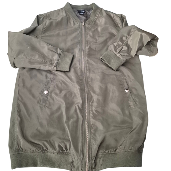 Wet Seal Green Xl Bomber Jacket Olive Green Grunge Streetwear - Picture 1 of 5
